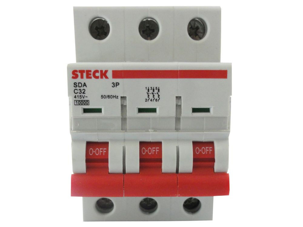 Disjuntor Termomagnético Fixo Tripolar SDA C 32A 10 KA/6 KA 220/380VCA DIN