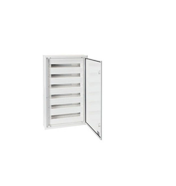 Quadro Distribuição PVC Embutir 80 Disjuntor DIN com Neutro/Terra BR Porta Branca IP-54 (5 X 16 Disj)
