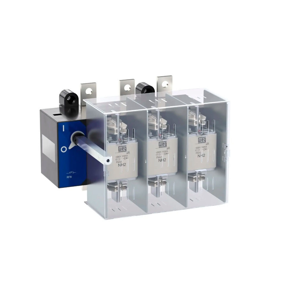 Chave Seccionadora Rotativa RFW Tripolar 400A com Porta Fusível NH 2 com Fixação para Base SOB Carga