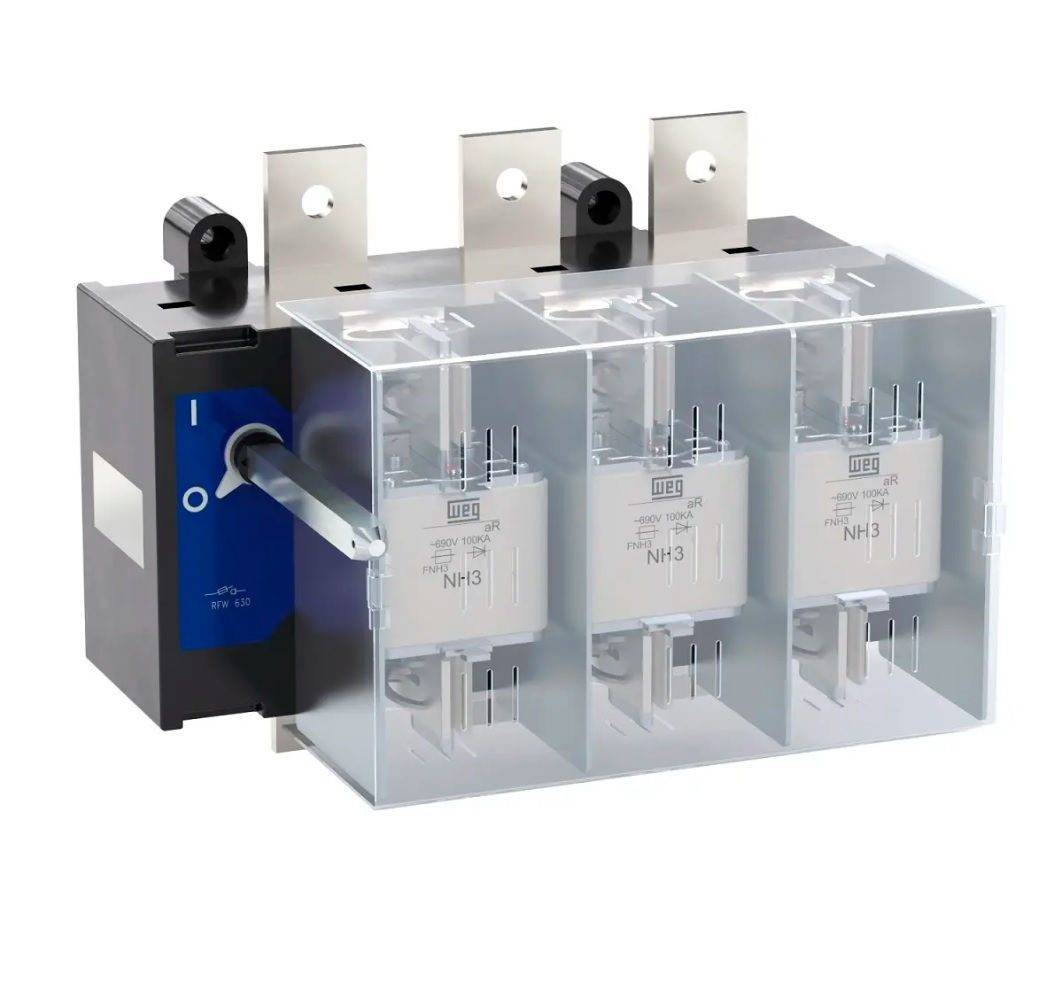 Chave Seccionadora Rotativa RFW Tripolar 630A com Porta Fusível NH 3 com Fixação para Base SOB Carga
