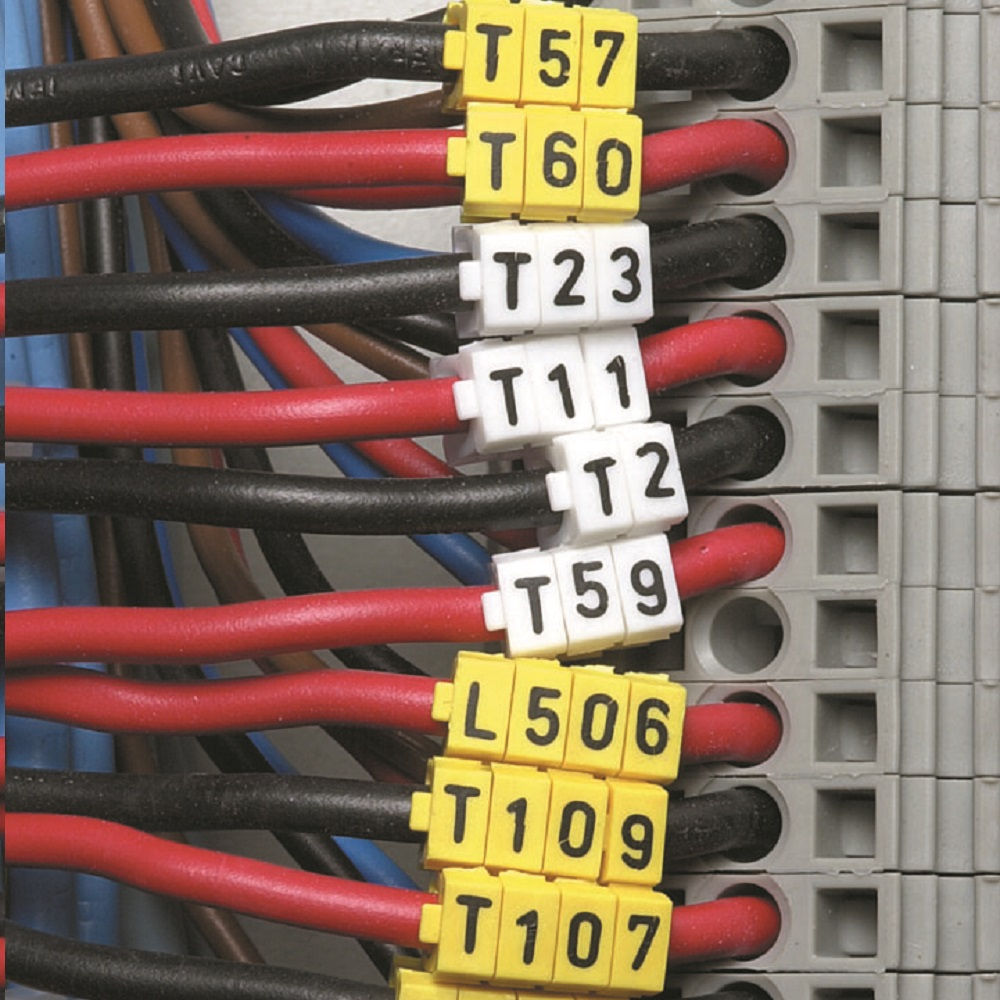 Marcador Identificador Encaixe PVC Números 0-9 para Cabos 0,50-1,50 mm² Colorido W1 com 200 Peças