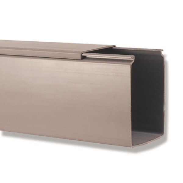 Canaleta PVC Aparente Lisa sem Divisória 20x20x2000 mm com Tampa Cinza