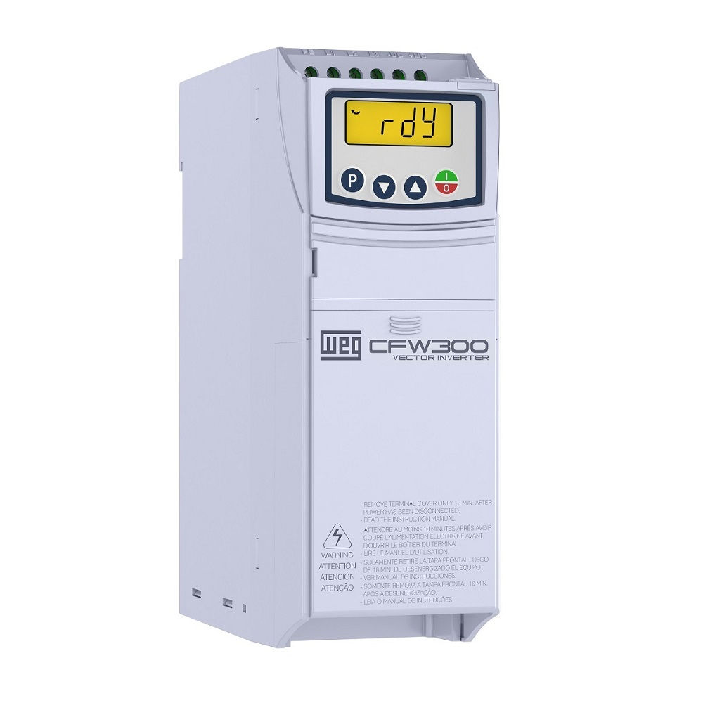 Inversor Frequência Inversor Frequência CFW300 5,00 CV/3,7 kW Serviço Normal 15,2A sem Filtro Trifásico com Display LCD 220VCA 50/60 Hz IP20 com IGBT de Frenagem