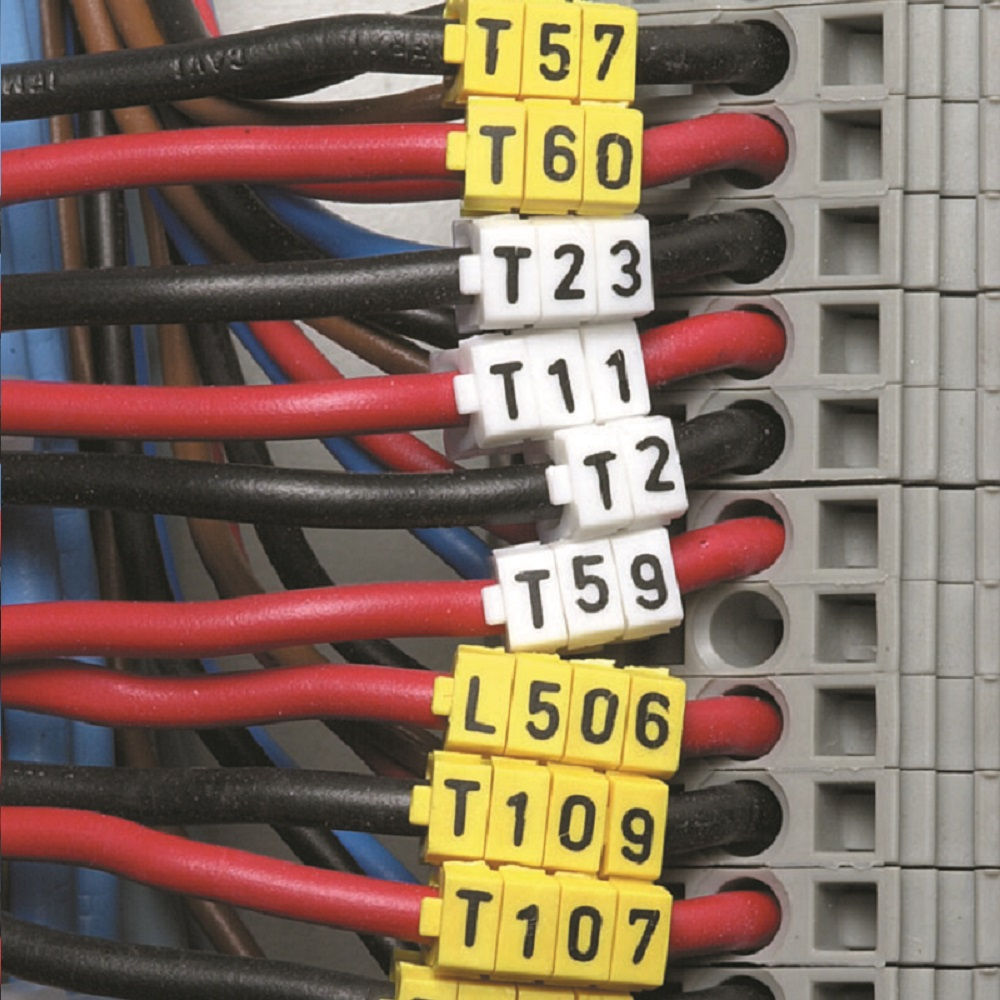 Marcador Identificador Encaixe PVC Número 0-9 para Cabos 4,00- 6,00 mm² Amarelo W3 CX com 100 PC