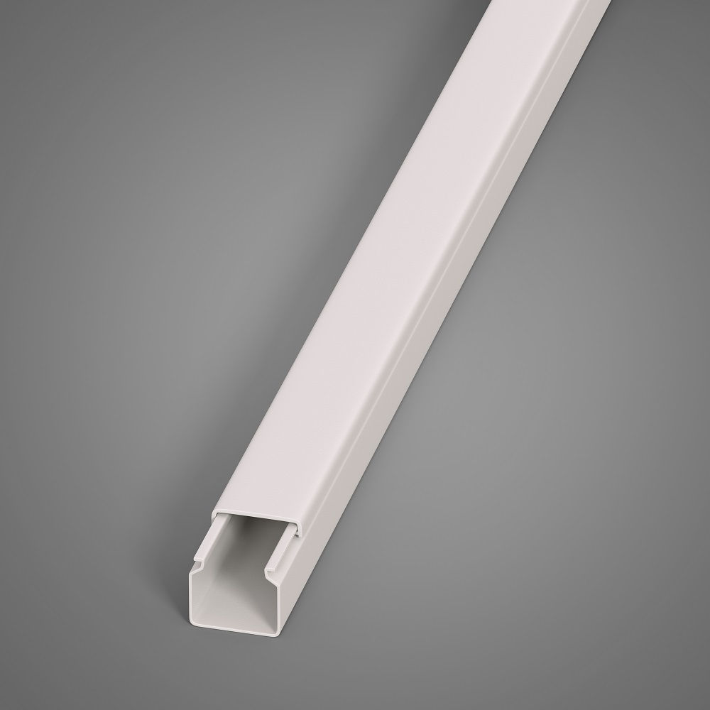 Canaleta PVC Aparente Lisa sem Divisória 30x30x2000 mm com Tampa Branca