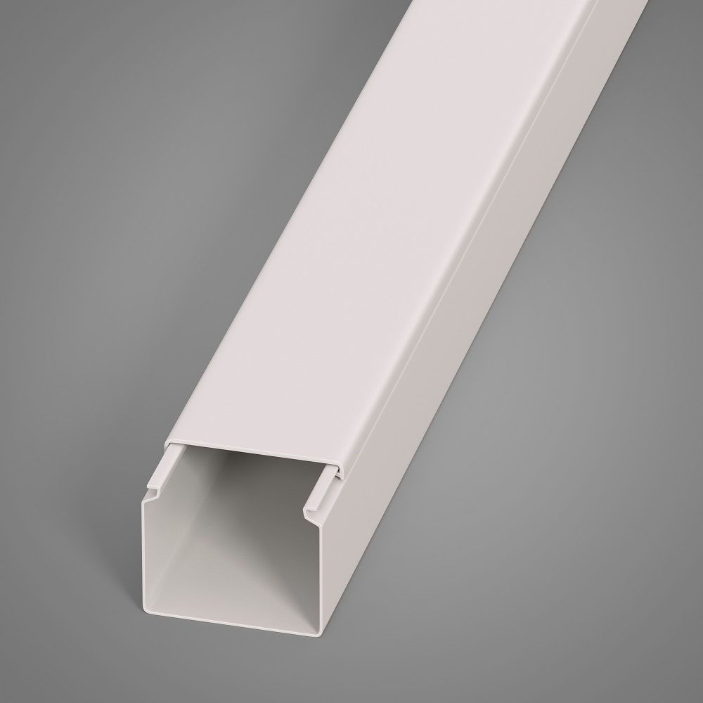 Canaleta PVC Aparente Lisa sem Divisória 60x50x2000 mm com Tampa Branca