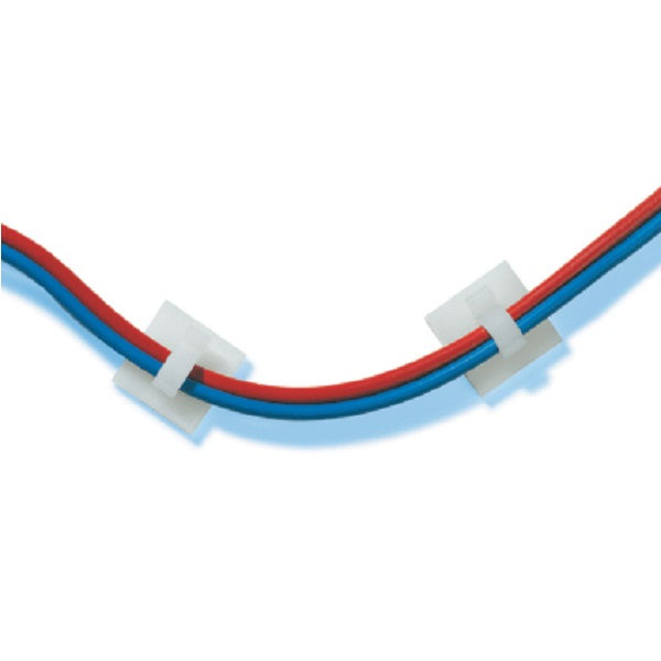 Fixador Adesivo PVC 13x13x6 mm Natural Clips