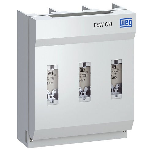 Chave Seccionadora Saca Fusível FSW Tripolar 630A NH 3 com Fixação para Base