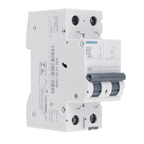 Disjuntor Termomagnético Fixo Bipolar 5SL1 C 16A 5 KA/3 KA 220/380VCA DIN