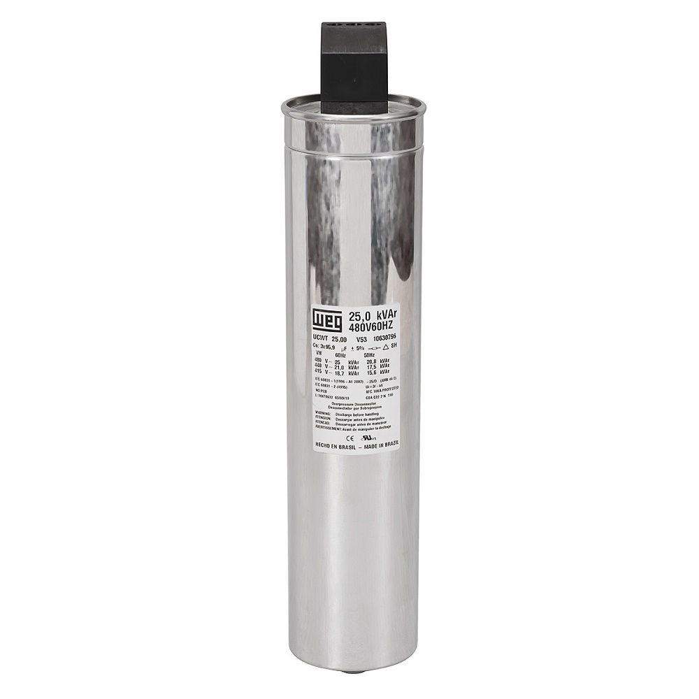 Capacitor Correção Fator de Potência 7,5 KVAR 440VCA Trifásico Tipo Célula sem Caixa 60 Hz