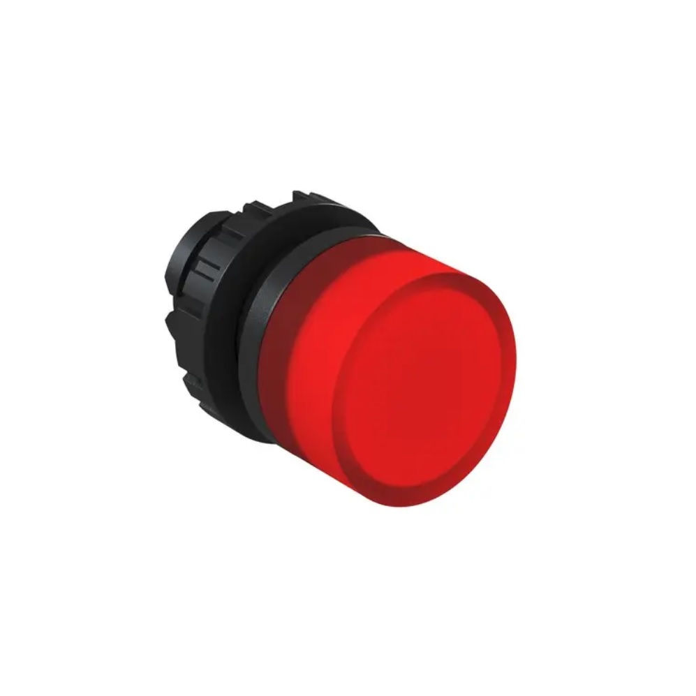 Sinaleiro Led PVC Faceado Lente Lisa sem LED 22 mm Vermelho