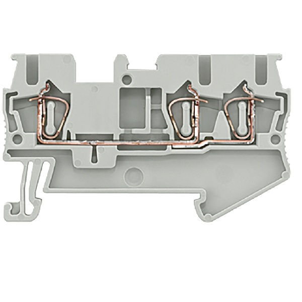 Conector Passagem SAK Poliamida 8WH2 Triplo 2,50 mm² Cinza Conexão para Mola