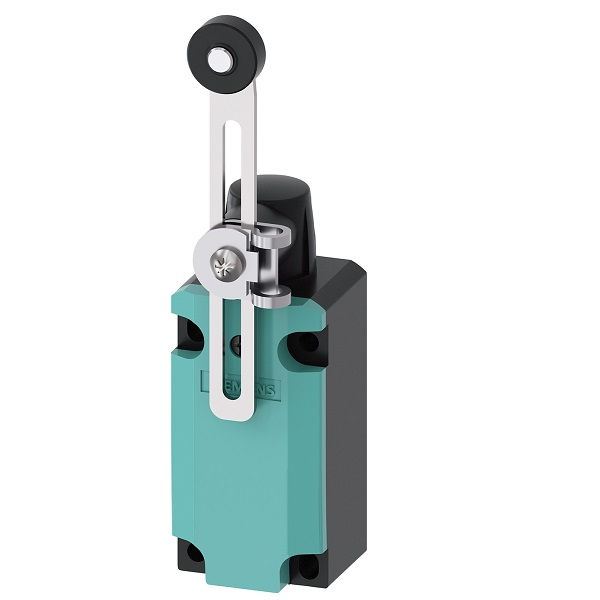 Fim de Curso Ação Rápida 3SE5112-0LH50 10A/AC15 250VCA Corpo Metálico Caixa Estreita (40 mm) Alavanca Ajustável com Rolete PVC Pequeno (19 mm) 1NA+2NF Ruptura Positiva IP67