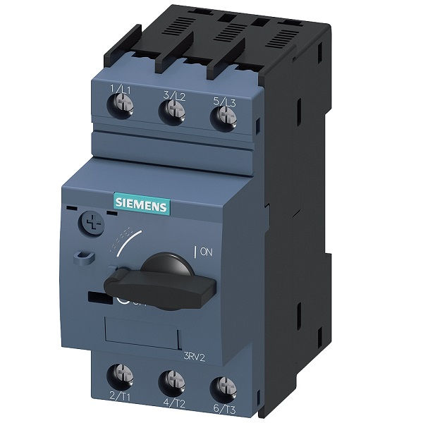 Disjuntor Motor Tripolar 3RV2011 0,45-0,63A Classe 10 com Acionamento Rotativo DIN S00 Conexão para Parafuso