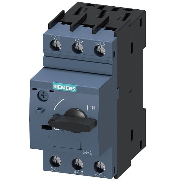 Disjuntor Motor Tripolar 3RV2011 5,50-8,00A Classe 10 com Acionamento Rotativo DIN S00 Conexão para Parafuso