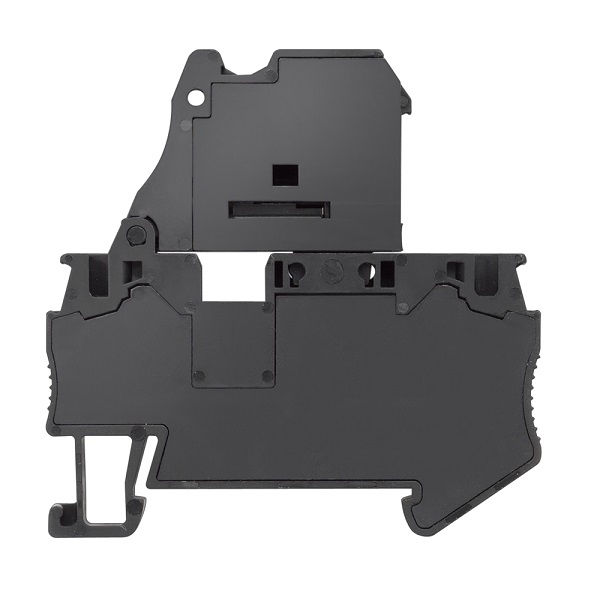 Conector Passagem SAK Poliamida 8WH2 Porta Fusível 5x20 mm 4,00 mm² sem LED Preto Conexão para Mola