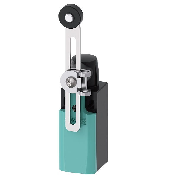 Fim de Curso Ação Rápida 3SE5232-0LK50 10A/AC15 250VCA Corpo PVC Caixa Estreita (31 mm) Alavanca Ajustável Rolete PVC Pequeno (19 mm) 1NA+2NF Ruptura Positiva IP67