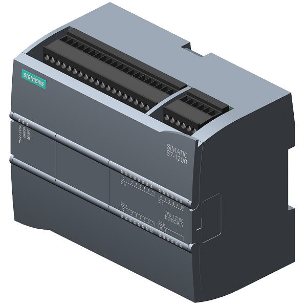 Cpu Simatic S7-1200 1215C/DC/DC/RL Memória Trabalho 125Kb E:14DI/2AI S:10DO/2AO Saída a Relé 2A 24VCC PROFINET ETHERNET Industrial