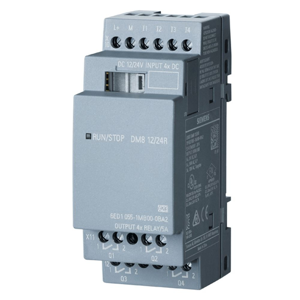 Módulo Expansão Módulo Expansão DM8 12/24R LOGO!8 para Logo Básico Entrada/Saída Digital E:4DI S:4DO Saída a Relé 5A 12/24VCA/CC ETHERNET Industrial IP20