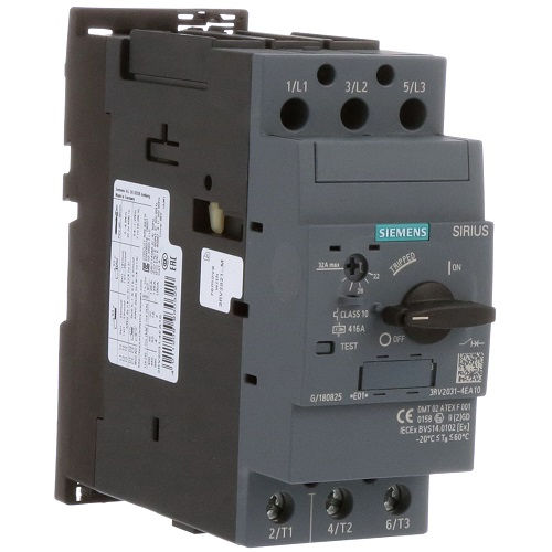 Disjuntor Motor Tripolar 3RV2031 22,00-32,00A Classe 10 com Acionamento Rotativo DIN S2 Conexão para Parafuso