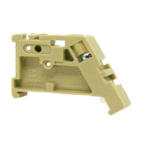 Poste Final Poliamida para Trilho 35 mm 8,50 mm Bege