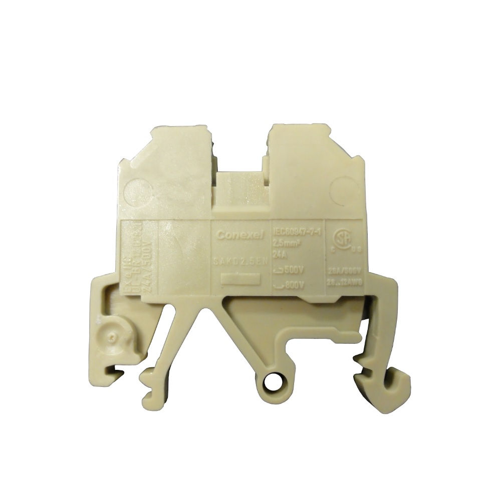 Conector Passagem SAK Poliamida EN Duplo 2,50 mm² Bege Conexão para Parafuso