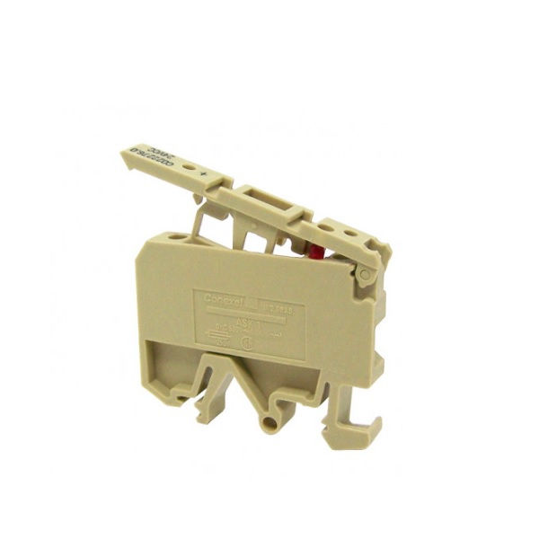 Conector Passagem SAK Poliamida ASK1 Porta Fusível 5x20 mm 4,0 mm² Bege com LED Vermelho 24VCC Conexão para Parafuso