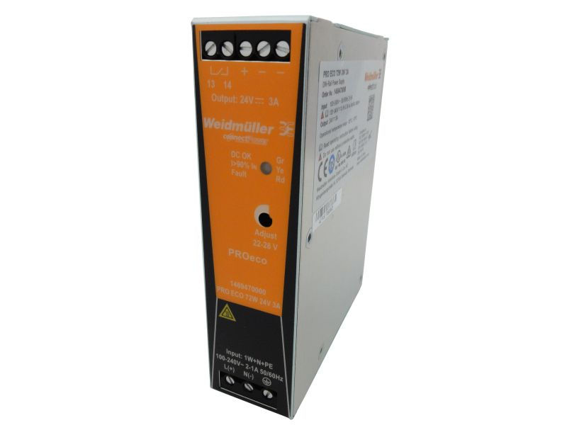 Fonte Alimentação Chaveada Monofásica 3A 72W 220VCA 24VCC para Trilho DIN Compacta