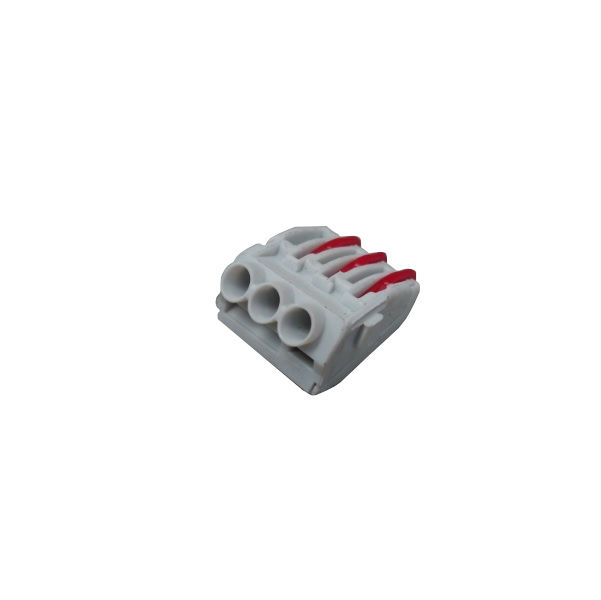 Conector Modular NYLON 1,00-4,00 mm² com Alavanca para 3 Cabos Cinza