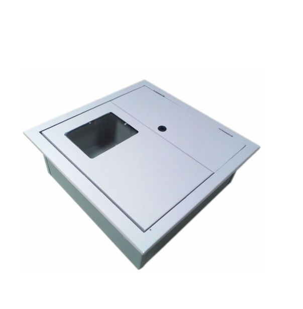 Caixa Medidor Embutir Chapa 1500x1300x240 mm Cinza Fundo Madeira com Visor