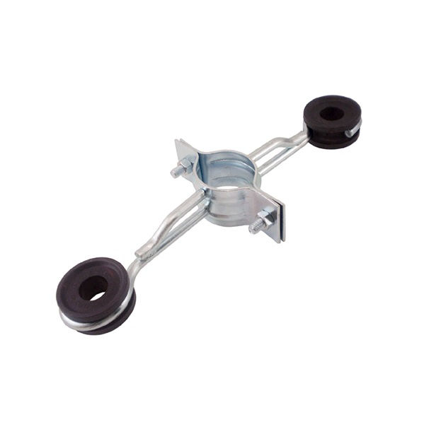 Isolador Galvanizado a Fogo Duplo Reforçado com 2 Descidas para Mastro 1.1/2"