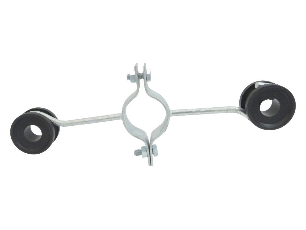 Isolador Galvanizado a Fogo Simples com 2 Descidas para Mastro 1.1/2"