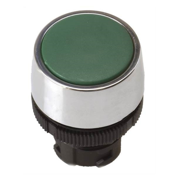 Botão Botão PVC Faceado 22,00 mm Verde Aro Cromado sem Elemento Opaco