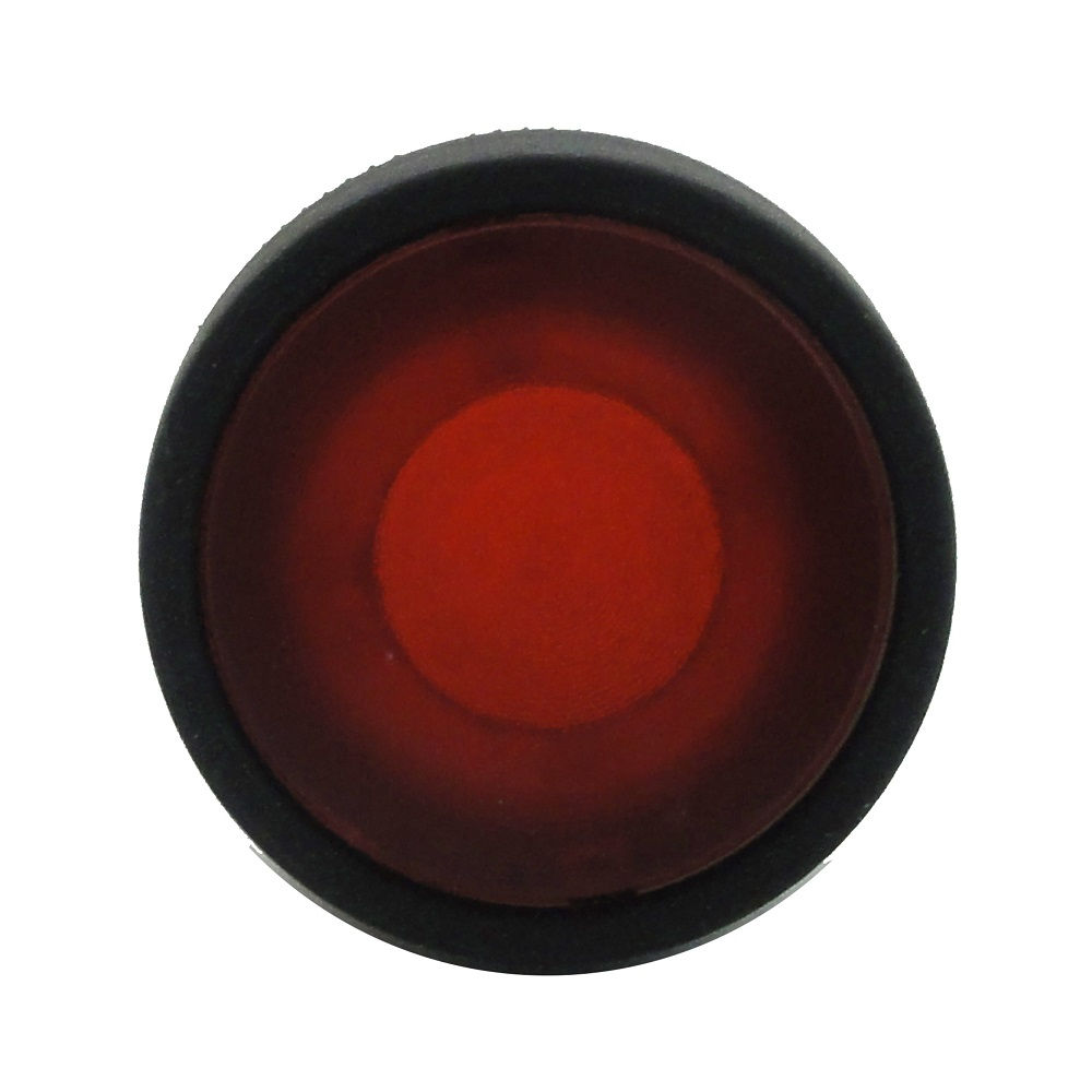 Botão Botão PVC Faceado 22,00 mm Vermelho Aro Preto sem Elemento Luminoso