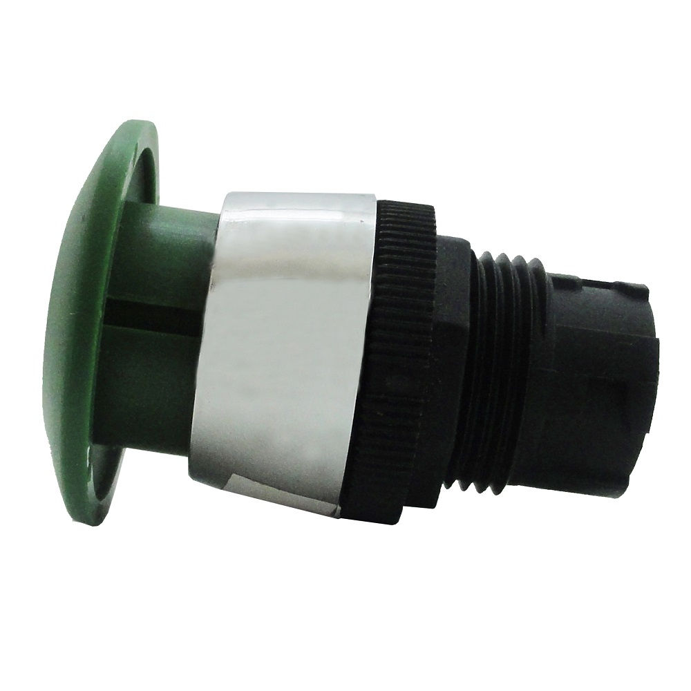 Botão Botão PVC Cogumelo 22,50 mm VD Aro Cromado sem Elemento Opaco