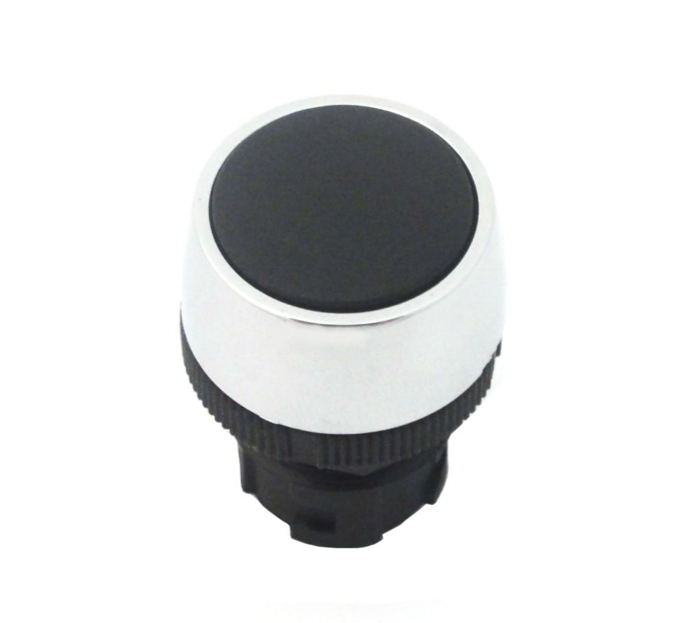 Botão Botão PVC Faceado 22,00 mm Preto Aro Cromado sem Elemento Opaco