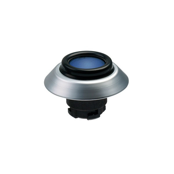 Botão Botão PVC Pulsador Faceado 22,00 mm AZ Aro Branco sem Elemento Opaco