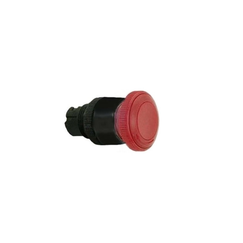 Botão Botão Emergência PVC Cogumelo 30,00 mm Vermelho Aro Preto sem Elemento Opaco sem Trava 36 mm