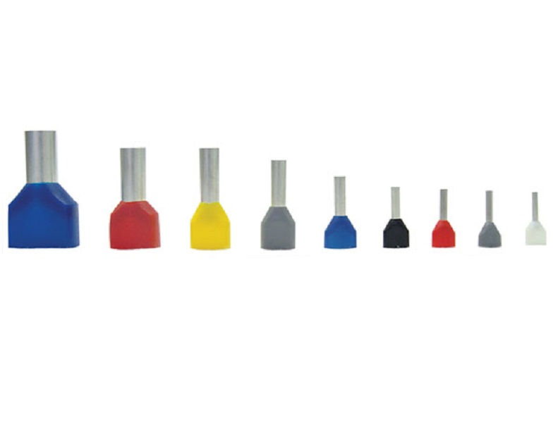 Terminal Cobre Estanhado a Compressão Pino Tubular Duplo Pre-Isolado 2,50 mm² Azul
