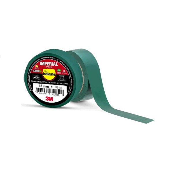 Fita PVC Isolante 750V 90G 18 mmX10 M ESP 0,13 mm Imperial Cores Verde Classe C MR 1500