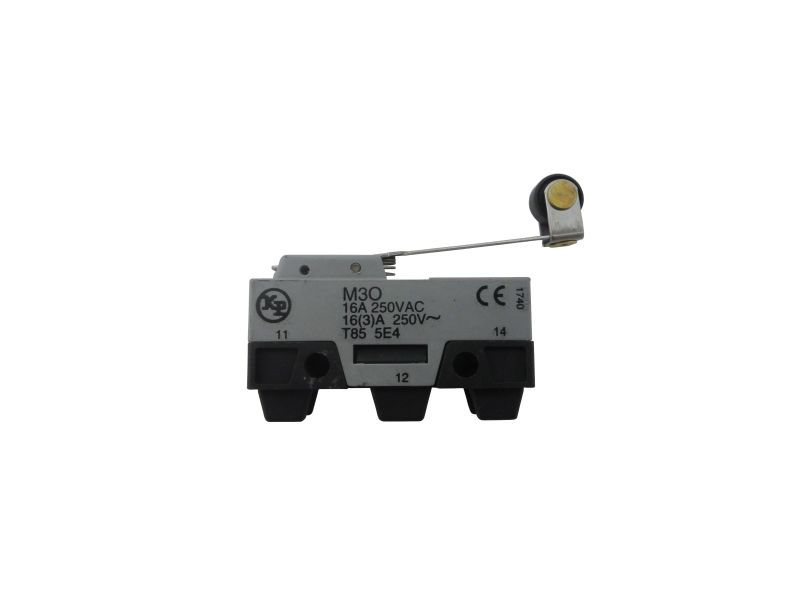 Fim de Curso Microrruptor M3O 16A 250VCA Corpo PVC Caixa Estreita com Haste e Rolete Operação Invertida 1NA+1NF