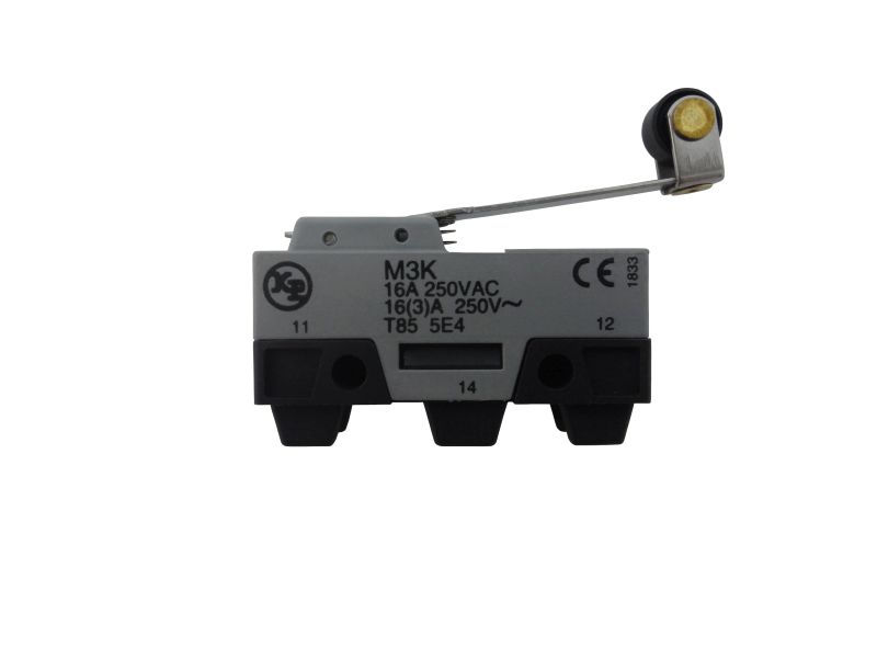Fim de Curso Microrruptor M3K 16A 250VCA Corpo PVC Caixa Estreita com Haste e Rolete 1NA+1NF
