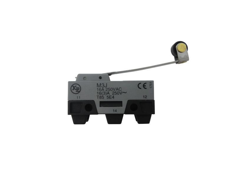 Fim de Curso Microrruptor M3J 16A 250VCA Corpo PVC Caixa Estreita com Haste Longa e Rolete 1NA+1NF