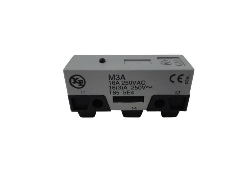Fim de Curso Microrruptor M3A 16A 250VCA Corpo PVC Caixa Estreita com Pino Atuador 1NA+1NF