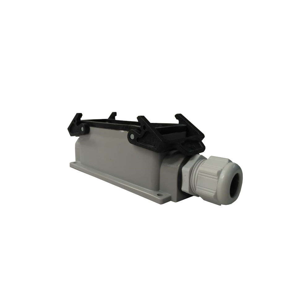 Base Alta 24 Polos com 2 Travas sem Mola Cinza IP64