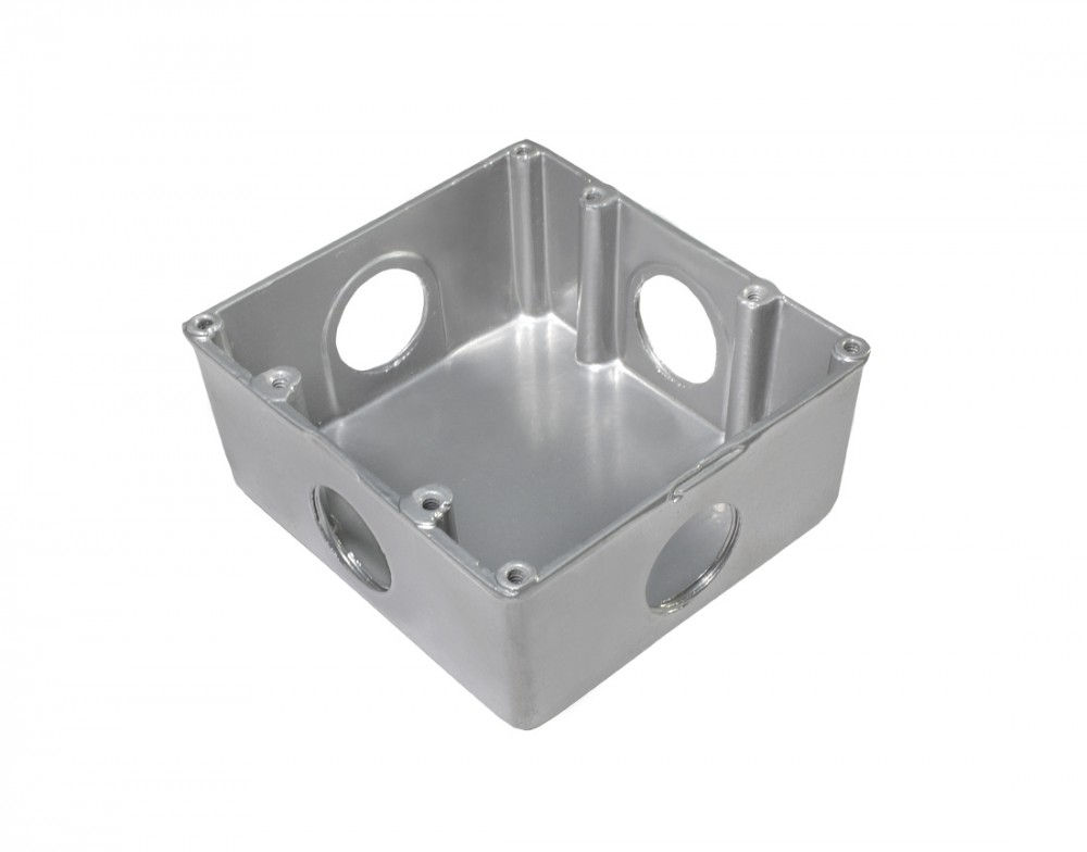 Caixa Piso Baixa Alumínio 4x4 Fixo Furo 3/4"