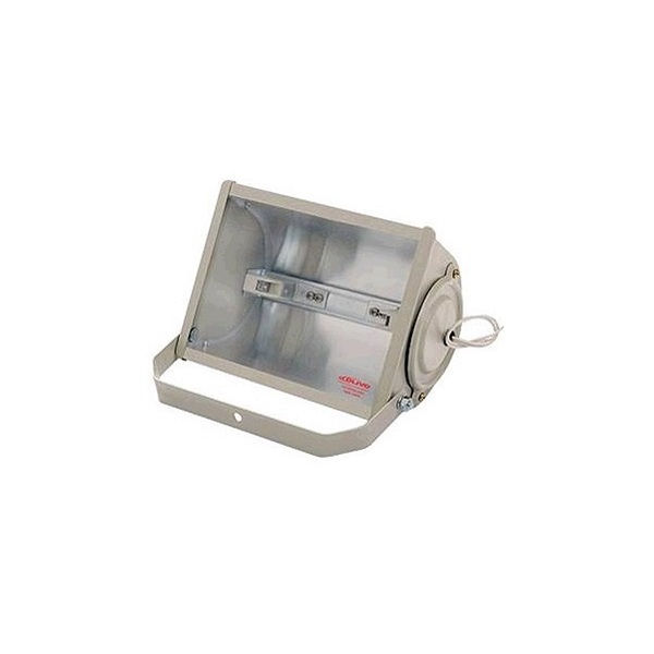 Projetor Retangular Chapa Alumínio Lateral Chapa Pintada 70/150W com Base RX7S sem Alojamento Bege Refletor