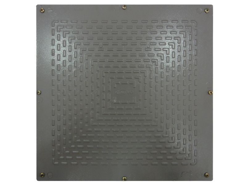 Caixa Passagem Sobrepor Alumínio 300x300x120 mm sem Chassi Removível Cinza com Tampa Reversa (Lisa/Antiderrapante)