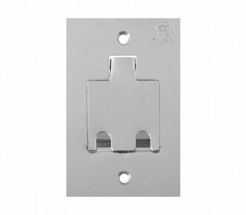 Placa Piso Unha INOX para 2 Tomadas RJ45/RJ11 4x2 Padrão