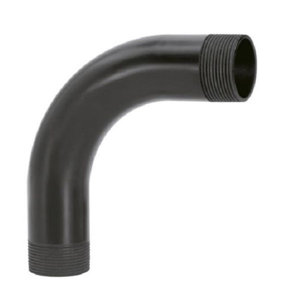 Curva 90G Longa PVC para Eletroduto 1" com Rosca BSP Preta